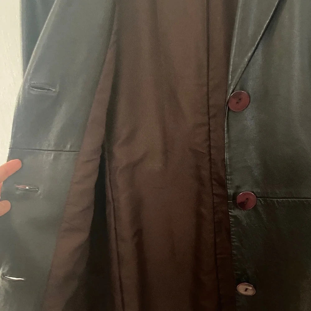 Zara Sleek Black Genuine Real Leather Jacket: Black and Brown - Picture 3 of 16